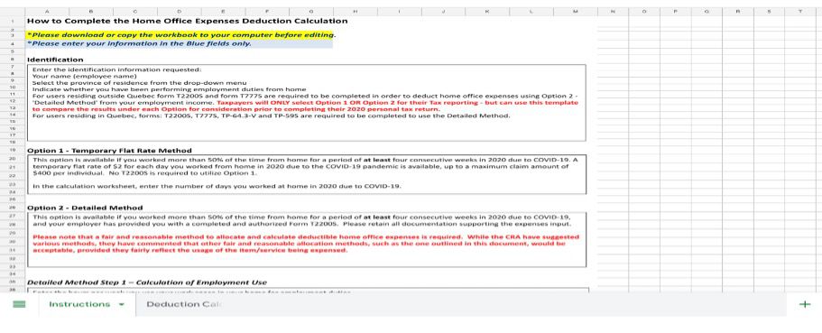instructions sheet