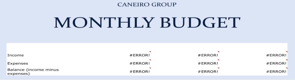 monthly budget company name step