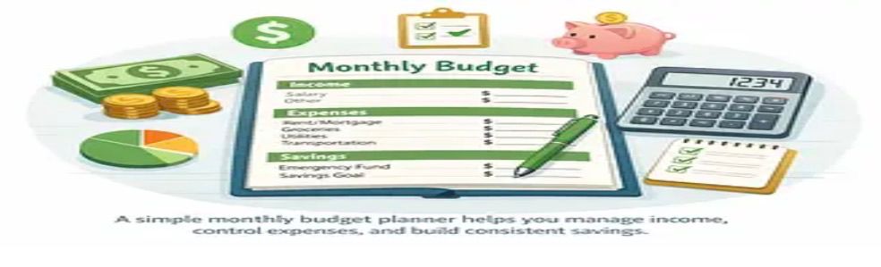 monthly budget planning illustration